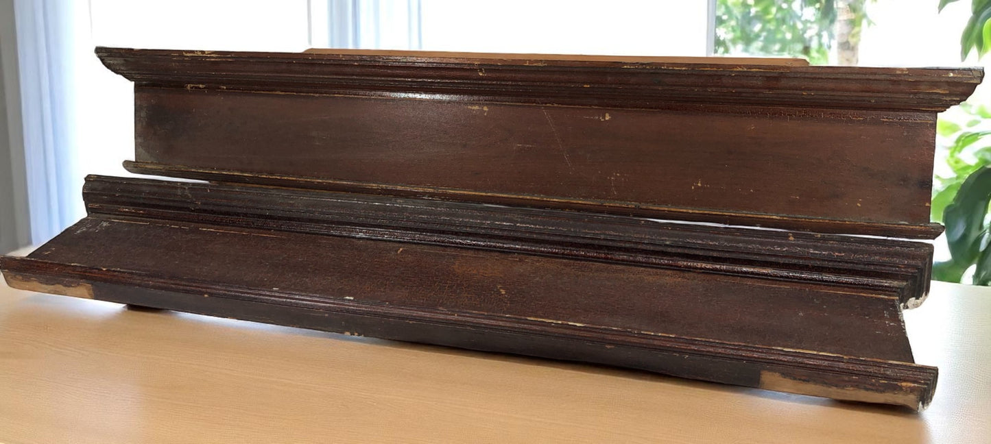 Pair Crown Molding Headers, Trim Door Window Pediment Architectural Salvage B7