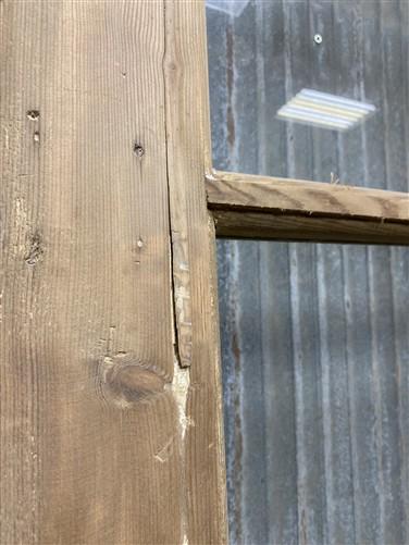 Antique French Single Door (32x92.5) Glass Pane Door with Jamb, Encased Door T38