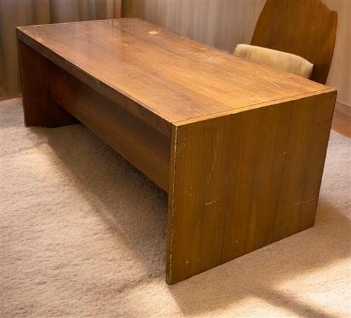 Home & Living > Furniture > Office Furniture > Desks - Veripanel Wood Desk, Executive Desk, Vintage Oversize Desk, Double...