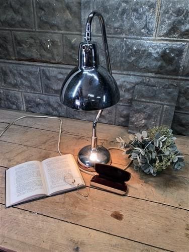 Home & Living > Lighting > Lamps, Shades & Bases > Lamps - Apollo Art Deco Chrome Desk Lamp, Reflective Electric Bankers J...