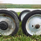 4 Vintage Metal Baby Buggy Wheels Pedal Car Garden Cart Pumpkin Wagon A47
