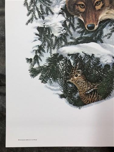 Art & Collectibles > Prints > Lithographs - Richard Timm, Coyote, Signed Print, 28x22 Wade Collection, Plate 21 by The Old...