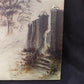 Art & Collectibles > Painting > Oil - 1880s Midwest Landscape Painting on Canvas, Original Art Winter Village, C by The Ol...