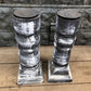 Home & Living > Home Decor > Home Accents - Pair Gray Wooden Pillar 14" Candlestick Holders, Decor, Table Centerpiece, B b...