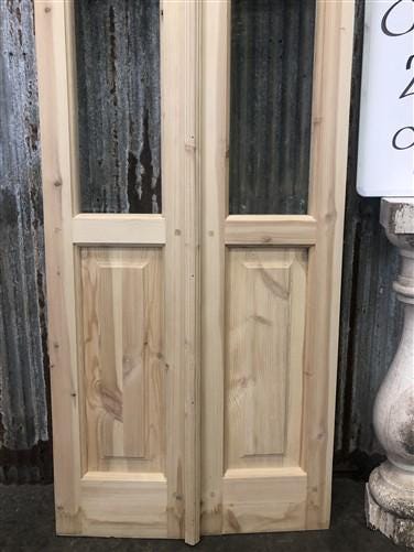 Arched French Double Doors (24x96) 3 Pane Glass European Styled Doors O14