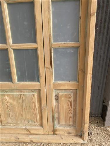 Antique French Double Doors (71x88) Frosted Glass European SideLite Jamb C2