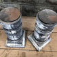 Home & Living > Home Decor > Home Accents - Pair Gray Wooden Pillar 10.5" Candlestick Holders, Decor, Table Centerpiece, A...