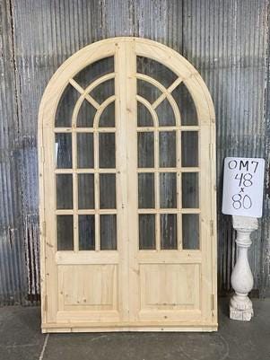 Home & Living > Home Improvement > Doors & Locks > Doors - Arched French Double Door (48x80) 14 Pane Glass Door European S...