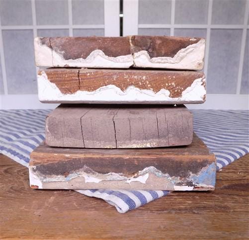 Home & Living > Home Improvement > Moldings & Trim - 4 Plinth Blocks, Antique Bullseye Rosettes, Architectural Salvage, Wo...