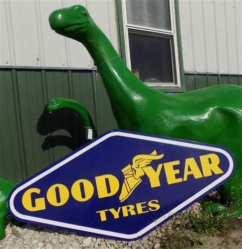 Art & Collectibles > Collectibles > Advertisements - Good Year Tyres Sign, Metal Porcelain Sign, Advertising Sign, Good Ye...