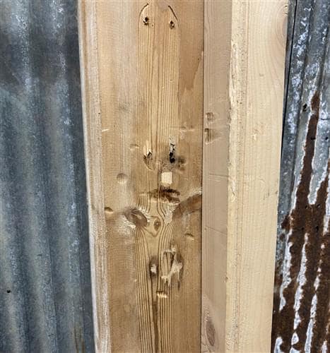 Antique French Single Door (32.5x83) Glass Pane Door with Jamb, Encased Door T40