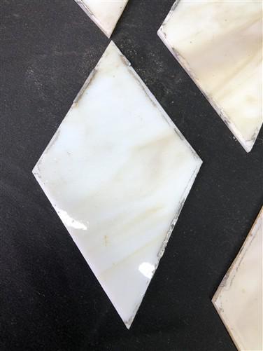 10 Stained Slag Glass Diamond Panes, Reclaimed Church Window Art Glass Pieces E