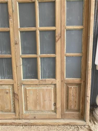 Antique French Double Doors (71x88) Frosted Glass European SideLite Jamb C13