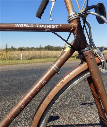 world tourist schwinn bicycle Chicago Schwinn Bicycle, Brown 3 Speed World Tourist Bike, Serial# 200 – The Old Grainery