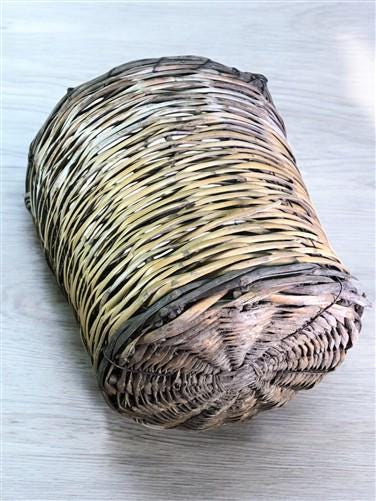 Home & Living > Storage & Organization > Baskets - Round Wicker Basket, Vintage German Woven Rattan Basket, Storage Organi...