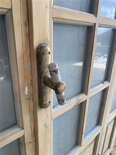 Antique French Double Doors (71x88) Frosted Glass European SideLite Jamb C14