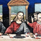 The Last Supper Da Vinci Tapestry, Vintage Italian Textile Plush Art Decor B