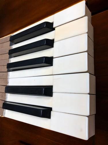 Craft Supplies & Tools > Raw Materials - 12 Black White Piano Keys, Vintage Piano Parts, Art Craft Supplies, Steampunk K b...