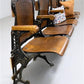 5 Wood Iron Folding Theater Seats, Auditorium Seats, Entryway Bench, D20