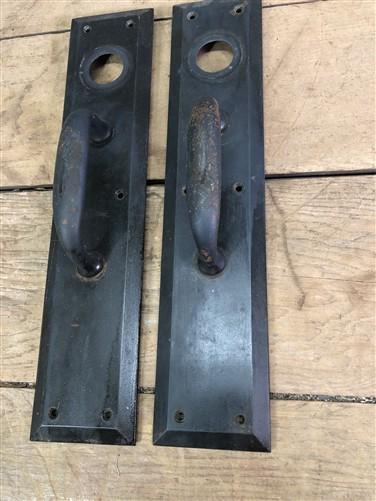 Home & Living > Home Improvement > Hardware - Door Handle Pull Plates, Vintage Black Matte Escutcheon Plate, Mortise Trim...