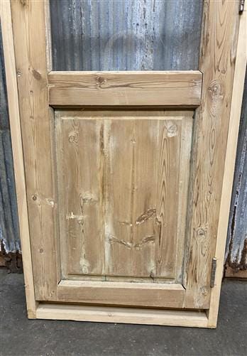 Antique French Single Door (25.5x80) Glass Pane Door with Jamb, Encased Door T52
