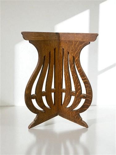 Tri Fold Wood Table Base, Plant Stand, Collapsible Folding Table Stand