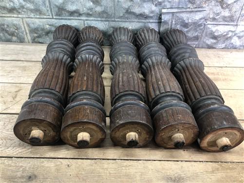 Home & Living > Furniture > Dining Room Furniture - 5 Wood Table Legs, Harvest Folk Art Architectural Salvage Vintage Furn...
