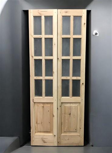 French Double Door (32.5x80.75) 8 Pane Frosted Glass Door European Styled EM43