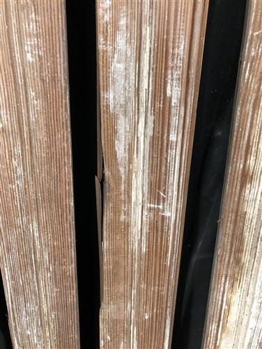 Home & Living > Home Improvement > Moldings & Trim - 8 Reclaimed Wainscoting Bead Board Pieces, Architectural Salvage Vint...