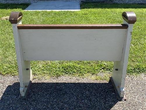 Home & Living > Furniture > Entryway & Mudroom Furniture - Vintage Wooden Church Pew, 3' 8" Porch Bench, Entry Foyer, Dini...