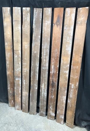 Craft Supplies & Tools > Raw Materials > Wood > Boards & Planks - 8 Reclaimed Wainscoting Bead Board Pieces, Architectural...