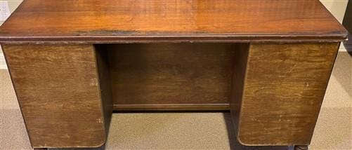 Home & Living > Furniture > Office Furniture > Desks - 50" Walnut Desk, Vintage Wood Farmhouse Table, Home Office Desk, Co...