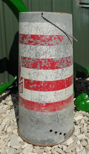 Big H Equipment Chicken Feeder, Vintage Galvanized Tin Chicken Feed Dispenser A