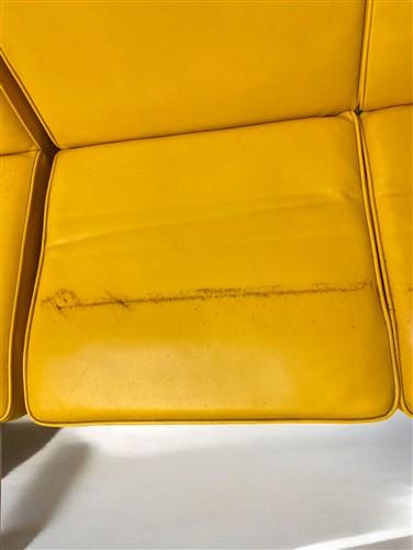Home & Living > Furniture > Living Room Furniture > Couches & Loveseats - 3 Yellow Vinyl Sofas, Vintage 60s 70s Davenport...