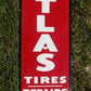 Atlas Tires Repairs Sign, Atlas Porcelain Metal Advertising, Standard Oil Sign A