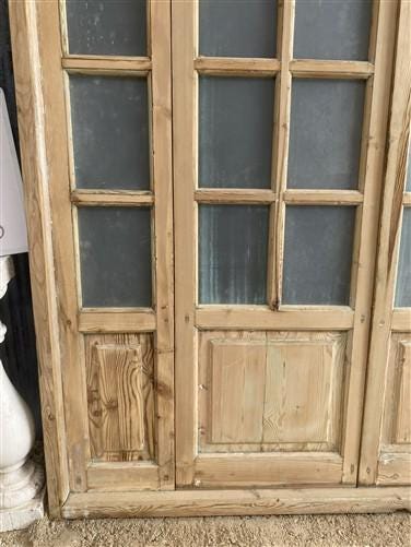 Antique French Double Doors (71x88) Frosted Glass European SideLite Jamb C3