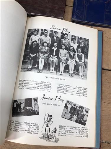 1947-1978 Book Lot, Railroad Trains Buses 40s Seneca Missouri Yearbooks, A