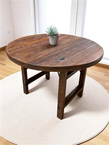 Home & Living > Furniture > Dining Room Furniture > Kitchen & Dining Tables - Rustic Round Table, Vintage Dining Room Tabl...