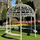 Elegant Swirl Gazebo with Bench, Dome Roof, Metal Pergola, Outdoor Patio Arbor W