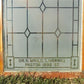 Etched Frosted Clear Glass Vintage Church Window, Architectural Art Glass, D