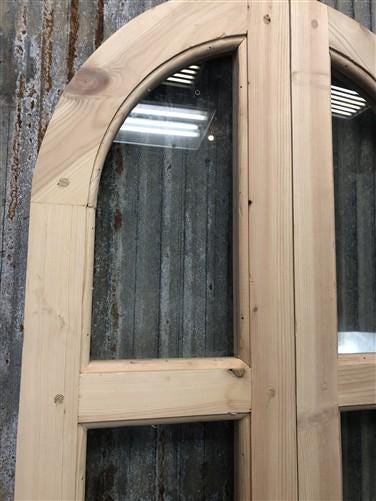 Arched French Double Doors (24x80) 3 Pane Glass European Styled Doors O16