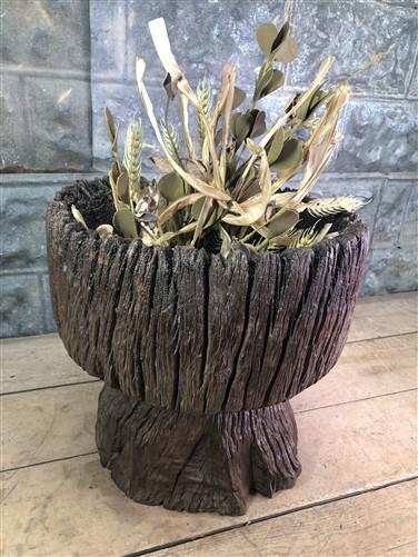 Home & Living > Home Decor > Home Accents - Rustic Wood Planter, Wood Stump, Round Wooden Flower Pot, Natural Wood Decor,...