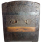 Small Steamer Trunk, Immigrant Trunk, Vintage Wood Metal Blanket Storage Chest A