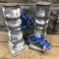 Home & Living > Home Decor > Home Accents - Pair Gray Wooden Pillar 14" Candlestick Holders, Decor, Table Centerpiece, B b...