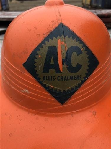 Art & Collectibles > Collectibles > Advertisements - Allis Chalmers Pith Helmet, Vintage Tractor Advertising Hat, AC Sign,...