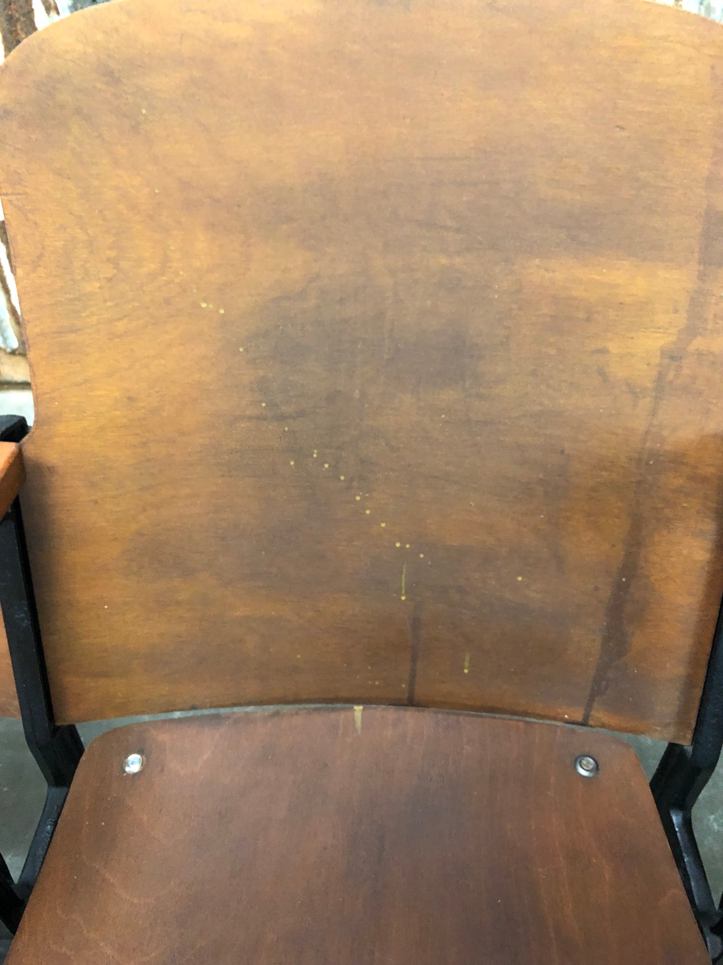 Home & Living > Furniture - 5 Vintage Wood Folding Theater Seats, Auditorium Seats, Entryway Bench, E16 by The Old Grainery