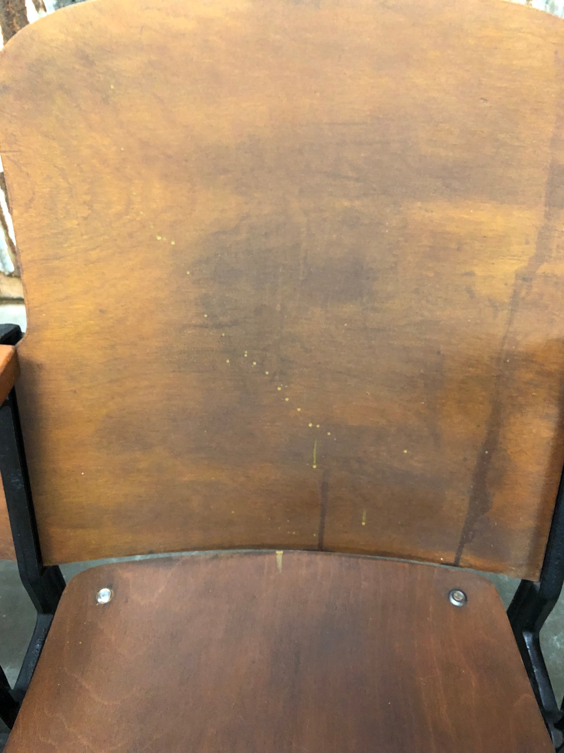 Home & Living > Furniture - 5 Vintage Wood Folding Theater Seats, Auditorium Seats, Entryway Bench, E16 by The Old Grainery