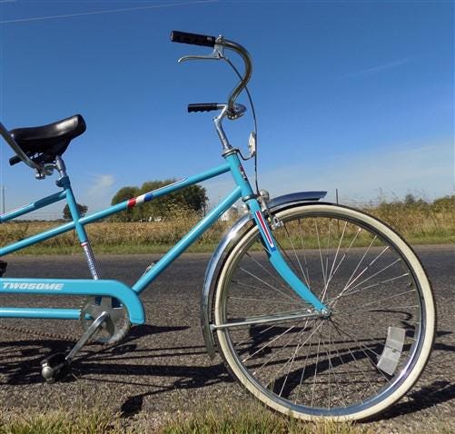 Toys & Games > Sports & Outdoor Recreation > Bikes & Cycling > Bicycles - 1970s Columbia Twosome Bicycle, Turquoise Tandem...