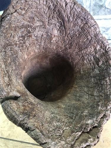 Rustic Wood Planter, Wood Stump, Round Wooden Flower Pot, Natural Wood Decor, L