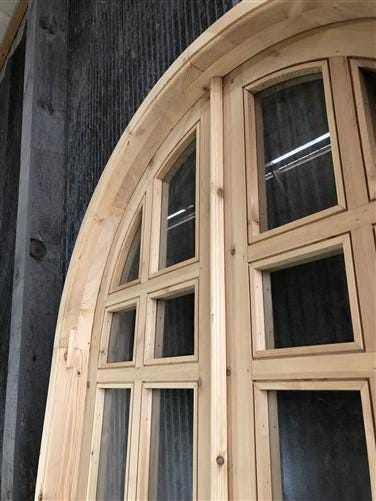 Home & Living > Home Improvement > Doors & Locks > Doors - Arched French Double Door (48x96) 14 Pane Glass Door European S...
